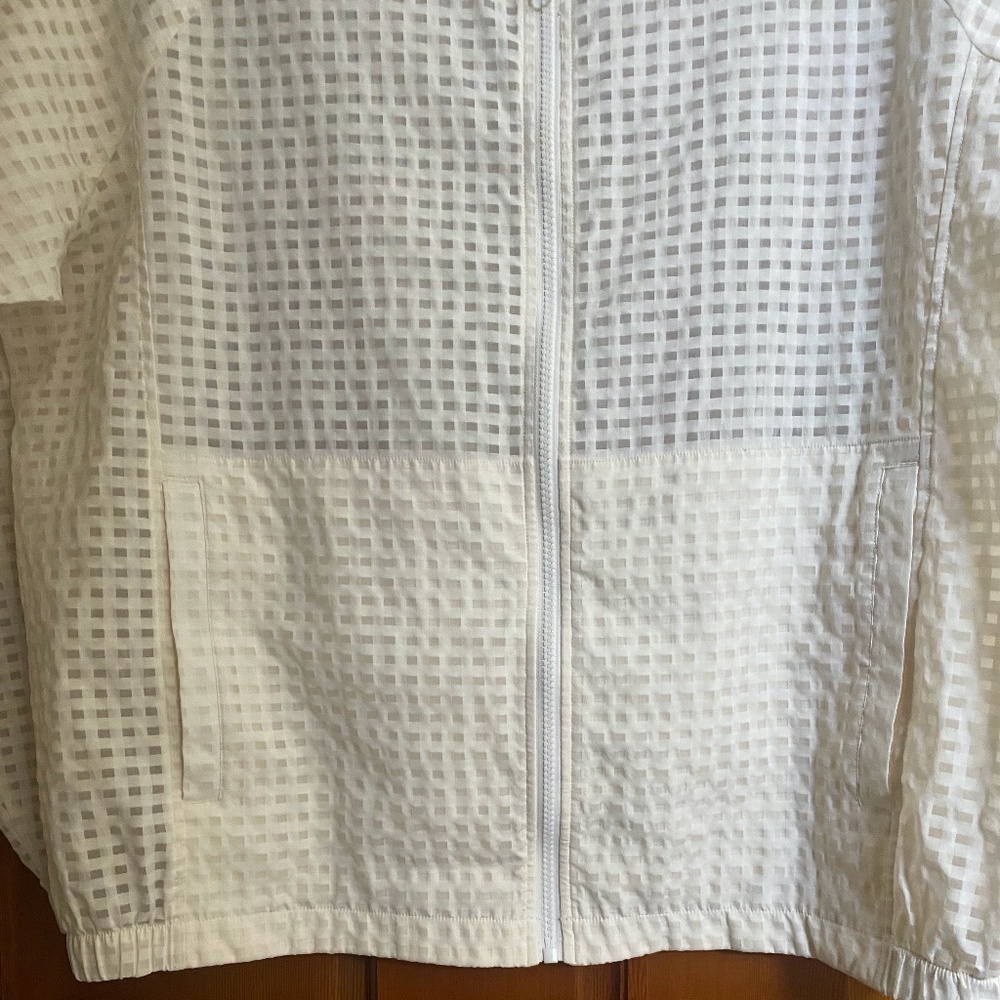 Fabletics Cleo Lightweight Gingham Sheer Ivory Ja… - image 3